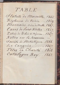 (RECUEIL DE PIECES).: Etude sur les statuts de Marseille au XIIIe s. /par R. de Fresquet ,relié avec Étude historique sur les monnaies frappées par ...