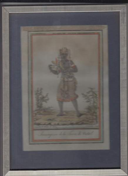 Sauvagesse de la Terre de NATAL,Print. GRASSET de SAINT SAUVEUR Jacques (GRAVURE)
