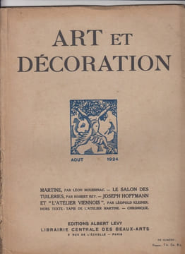 revue ART et DECORATION 2e semestre 1924 ( juillet-décembre / 6 n°s ),tome XLVI. Art et Décoration. Revue Mensuelle d'Art Moderne.