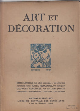 revue ART et DECORATION 2e semestre 1924 ( juillet-décembre / 6 n°s ),tome XLVI. Art et Décoration. Revue Mensuelle d'Art Moderne.