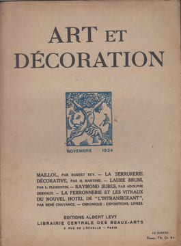 revue ART et DECORATION 2e semestre 1924 ( juillet-décembre / 6 n°s ),tome XLVI. Art et Décoration. Revue Mensuelle d'Art Moderne.