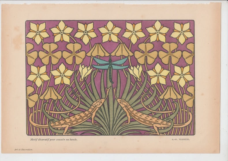 Motif d&eacute;coratif pour coussin. VERNEUIL, M.P.