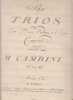 Six Trios pour deux violons et. basse. Oeuvre XVe . Giovanni Giuseppe Cambini