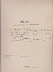 Journal de marche manuscrit  des opérations du 61e de ligne d'infanterie 1875 -1878 - 1881 - manoeuvres du 15e corps d'armée