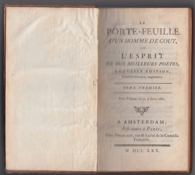 Le porte-feuille d'un homme de gout ou l'esprit de nos meilleurs poètes. Nouvelle édition considérablement augmentée.. La Porte, Joseph de.