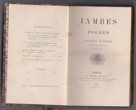 IAMBES ET POEMES,20e edition,. BARBIER (A.)