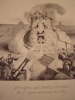 Attaque des forts detachés par le 1er régiment des Canonniers de la Presse.Lithographie originale.. DESPERET