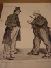 Un rentier des bons royaux. Un rentier des Cortès. - Lithographie originale.. Honoré Daumier (1808-1879).