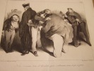 Nous sommes tous d'honnètes gens, embrassons-nous, et que ça finisse.- Lithographie originale.. Honoré Daumier (1808-1879).