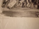 Route de Pantin. Les hommes usés .Lithographie originale sur Velin blanc.. Traviès de Villers,Charles Joseph - Talleyrand-Périgord,