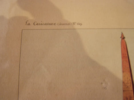 OBELISQUE DE LUXE - NEZ Pyramide nasicale du juste milieu.Lithographie originale sur Velin blanc.. FER - Attribué à Ferogio, François-Fortuné-Antoine ...