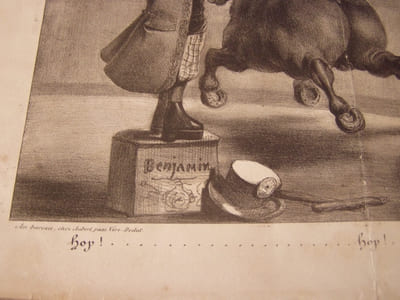 Hop!.…………. hop ! ……………… hop !!!! - Lithographie parue dans le N° 191 du journal la Caricature du 3 juillet 1834.