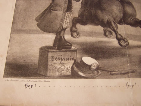 Hop!.…………. hop ! ……………… hop !!!! - Lithographie parue dans le N° 191 du journal la Caricature du 3 juillet 1834. . Roubaud, Benjamin (dit Benjamin) ...