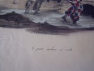 LE JUSTE MILIEU SE CROTTE - lithographie originale coloriée. Traviès de Villers,Charles Joseph 