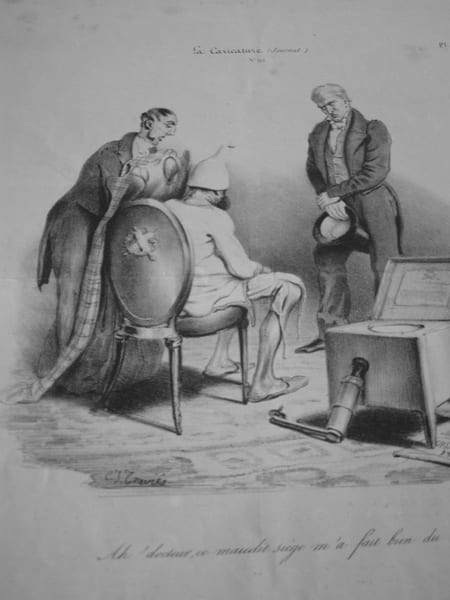 AH! DOCTEUR lithographie originale. Travi&egrave;s de Villers,Charles Joseph 