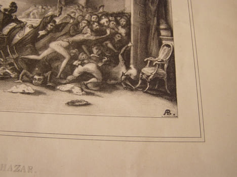 LE FESTIN DE BALTHASAR -- Lithographie originale en noir sur Velin blanc.. Auguste Bouquet,BOUQUET TALLEYRAND