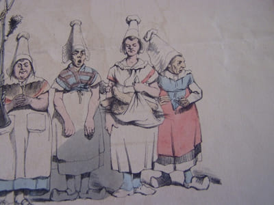 Voyage... vive le rrrroi 1833 - Lithographie, Coloriée -Voyage de la pensée immuable à travers les populations empressées 1-