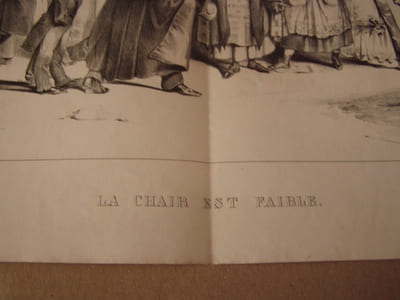La chair est faible.Lithographie en noir ,(Planche n°221-222)