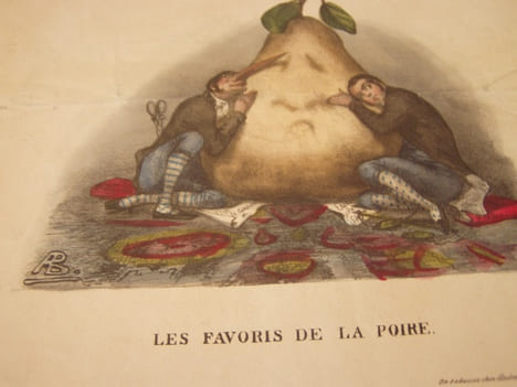 Les favoris de la poire  Lithographie originale en couleur sur Velin blanc.. Bouquet, Auguste (Abbeville, 13–09–1810 - Lucques (Lucca), 21–12–1846), ...
