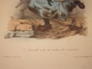 Le chianli crotté de toutes les manières  Lithographie originale en couleur sur Velin blanc.. Bouquet, Auguste (Abbeville, 13–09–1810 - Lucques ...
