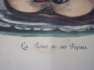 La Poire et ses Pépins -- Lithographie originale en couleur double sur Velin blanc.. Auguste Bouquet,