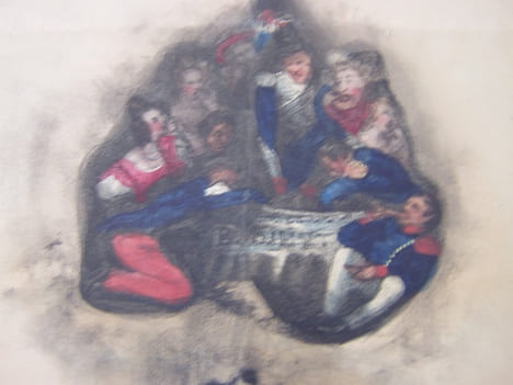 La Poire et ses Pépins -- Lithographie originale en couleur double sur Velin blanc.. Auguste Bouquet,