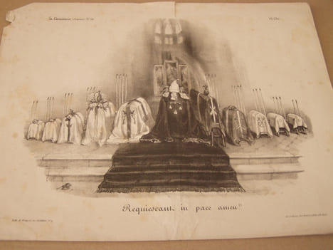 Requiescant in pace amen !! - Lithographie originale en noir sur Velin blanc.. Auguste Bouquet,