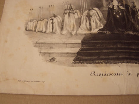 Requiescant in pace amen !! - Lithographie originale en noir sur Velin blanc.. Auguste Bouquet,
