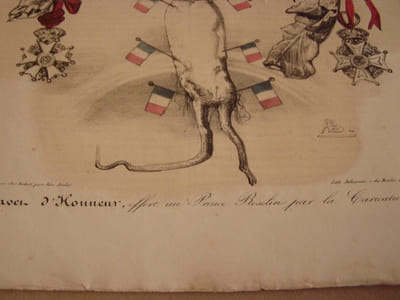 Navet d’Honneur, offert au Prince Rosolin par la Caricature.- Lithographie originale en couleur sur Velin blanc.