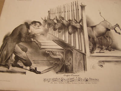 Orgue-Viennet Lithographie originale en noir sur Velin blanc.