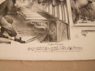 Orgue-Viennet Lithographie originale en noir sur Velin blanc.