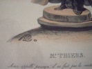 Mr Thiers - Lithographie originale en couleur sur Velin blanc.. Bouquet, Auguste lithographe