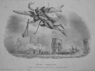 Grand conquérant ! Ta renommée fera le tour du monde - Lithographie originale en noir sur Velin blanc.