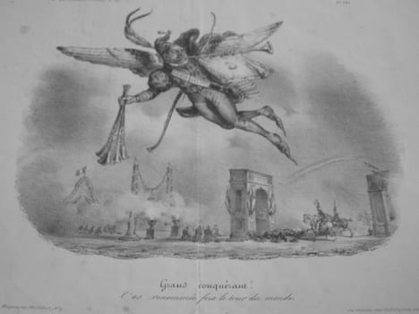 Grand conquérant ! Ta renommée fera le tour du monde - Lithographie originale en noir sur Velin blanc.. Desperet ou Desperret, Auguste lithographe