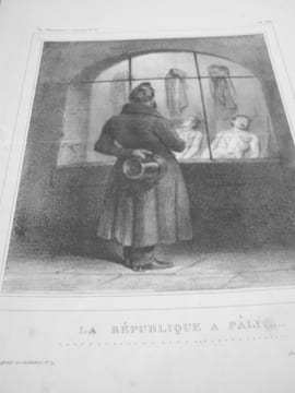 La République a pâli...- Lithographie originale en noir sur Velin blanc.. Anonyme, dessinateur
