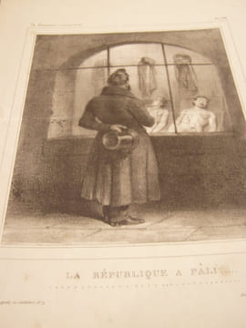 La République a pâli...- Lithographie originale en noir sur Velin blanc.. Anonyme, dessinateur
