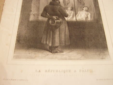 La République a pâli...- Lithographie originale en noir sur Velin blanc.. Anonyme, dessinateur