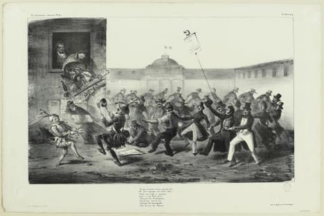 Le père si tendre avait promis (bis) / De fair’ égorger nos amis (bis) / Mais son coup a manqué / Grâce à nos bons jurés. / Dansons la Carmagnole, / ...