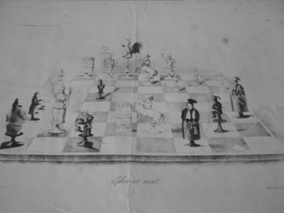 Echec et mat ! - Lithographie originale en noir sur Velin blanc.