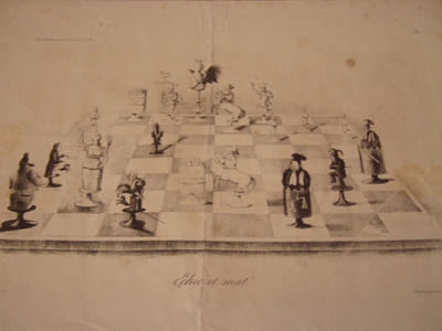 Echec et mat ! - Lithographie originale en noir sur Velin blanc.