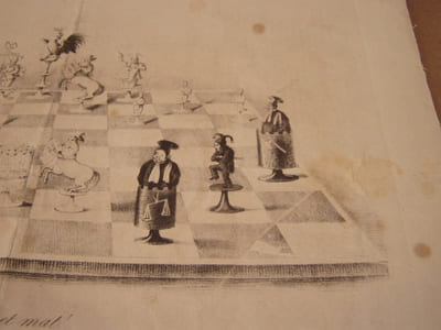 Echec et mat ! - Lithographie originale en noir sur Velin blanc.