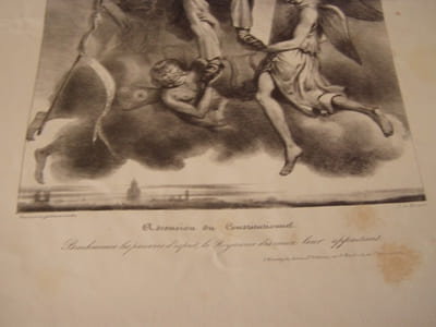 Ascension du Constitutionnel - Lithographie originale en noir sur Velin blanc.