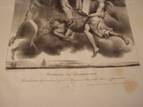 Ascension du Constitutionnel - Lithographie originale en noir sur Velin blanc.. Ferogio, François-Fortuné-Antoine (Marseille, 02–04–1805 - Paris, en ...