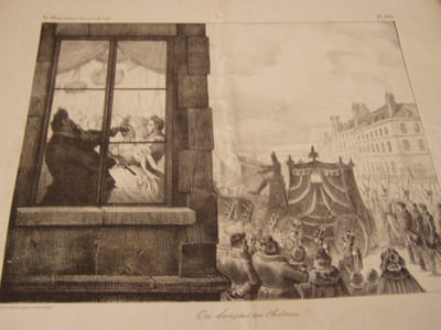 On dansait au Château !!... - Lithographie originale en noir sur Velin blanc.