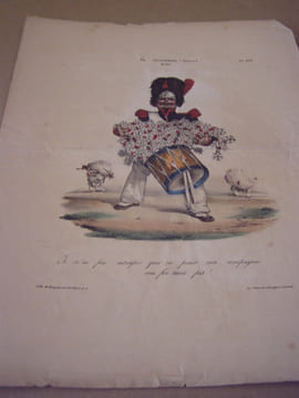 Je n’ai pu atraper que ça pour ma compagnie…… ma foi tant pis ! - Lithographie originale en couleur sur Velin blanc.. Anonyme, dessinateur
