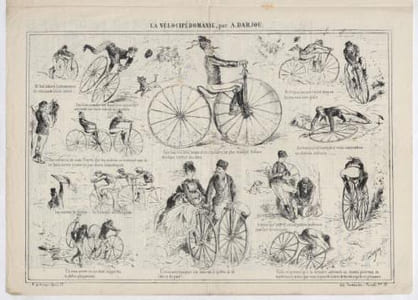 LA VÉLOCIPEDOMANIE, par A. DARJOU. Lithographie