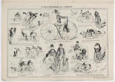 LA VÉLOCIPEDOMANIE, par A. DARJOU. Lithographie