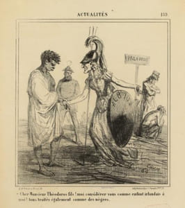 Cher Monsieur Théodore fils! moi considérer vous comme enfant irlandais à / moi ! tous traités également comme des nègres. Lithographie.