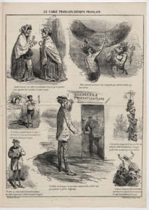 Le cable transatlantique français.Lithographie