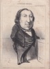 Arago Montagnard farouche, mais trop gras.. Les représentants représentés.-Portrait-charge lithographie originale. Daumier, Honoré Les représentants ...